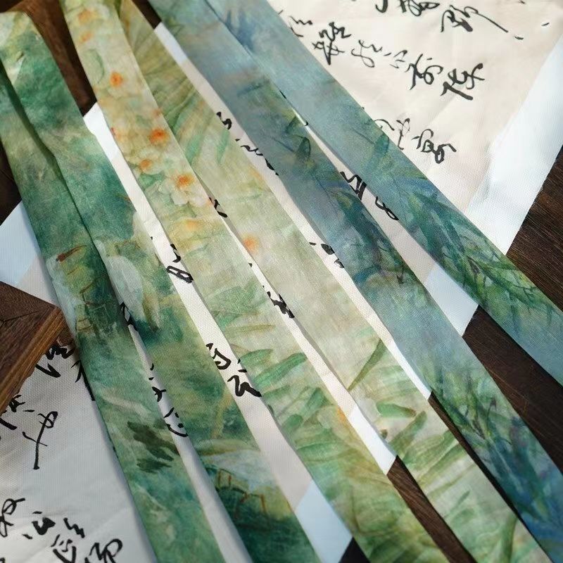 艺术感长条双面小丝巾中新中式百塔发带绑发装饰百搭领巾