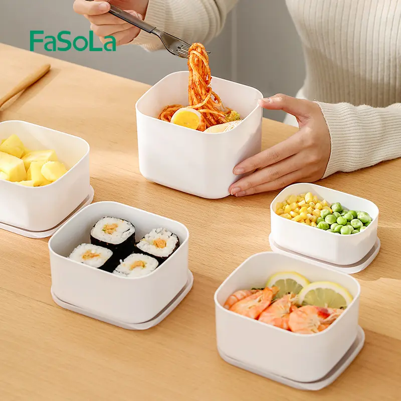 保鲜盒家用可微波炉厨房冰箱长方形储物收纳盒便当密封饭盒