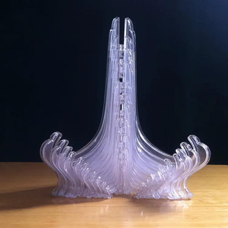 供应塑料支架茶饼托圆盘看盘支架钟表塑料支架工艺品装饰摆件