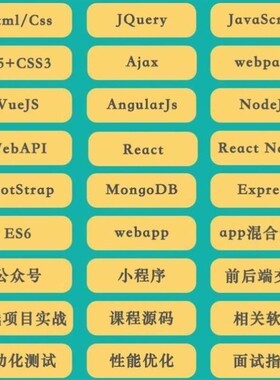 web前端开发教程零基础入门自学网页制作全栈实战项目案例分析全
