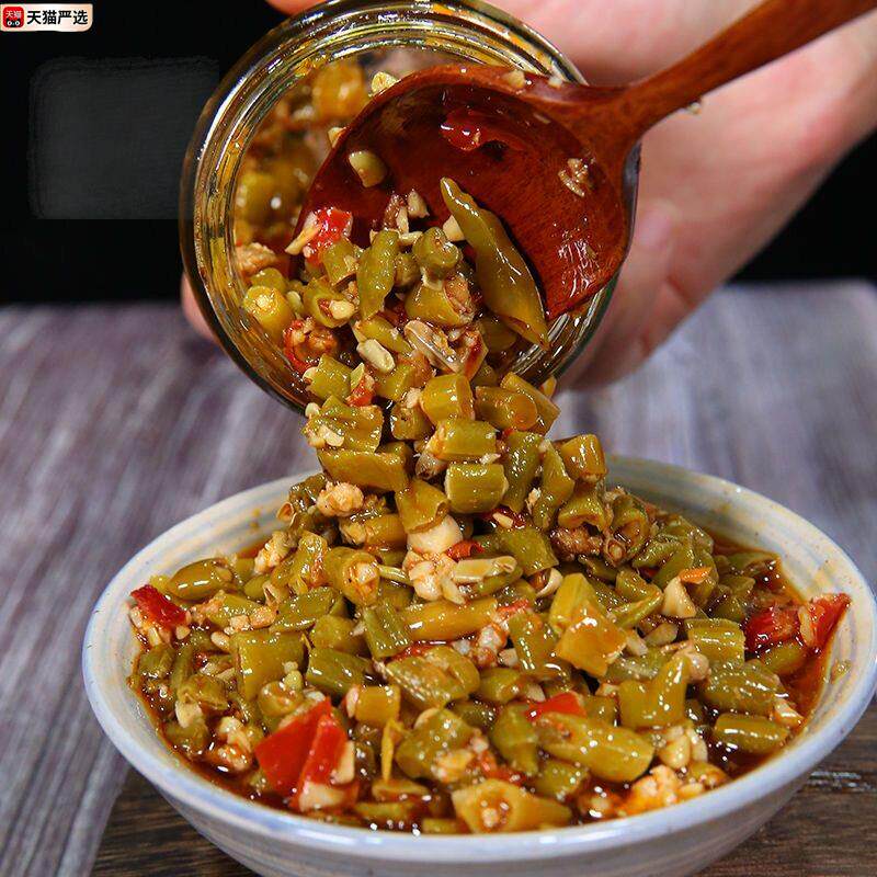 肉末豇豆酱香辣爽口下饭菜咸菜酸豆角拌饭拌面酱老坛泡酸菜