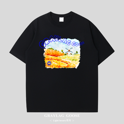 GRAYLAG GOOSE原创潮牌简约时尚印花T恤男女ins情侣国潮宽松短袖