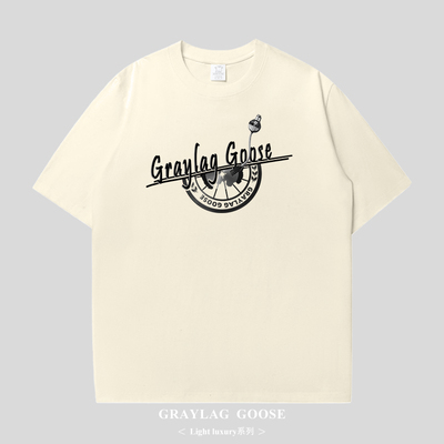 GRAYLAG GOOSE旗舰店正品短袖T恤男女情侣圆领春夏基础款重磅纯棉