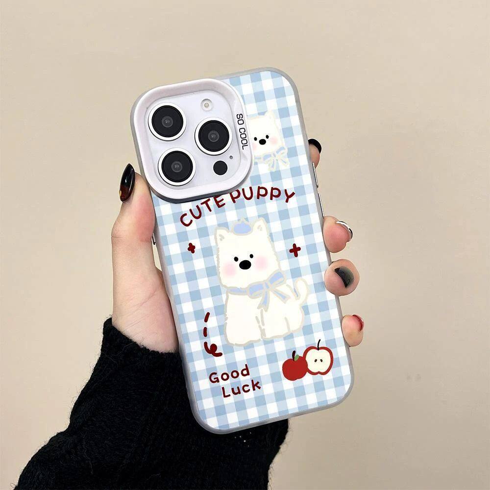 格子西高地适用iPhone17promax手机壳苹果17新款16超火15菲林14全包13高级感12小众plus外壳pm不会撞壳可爱11