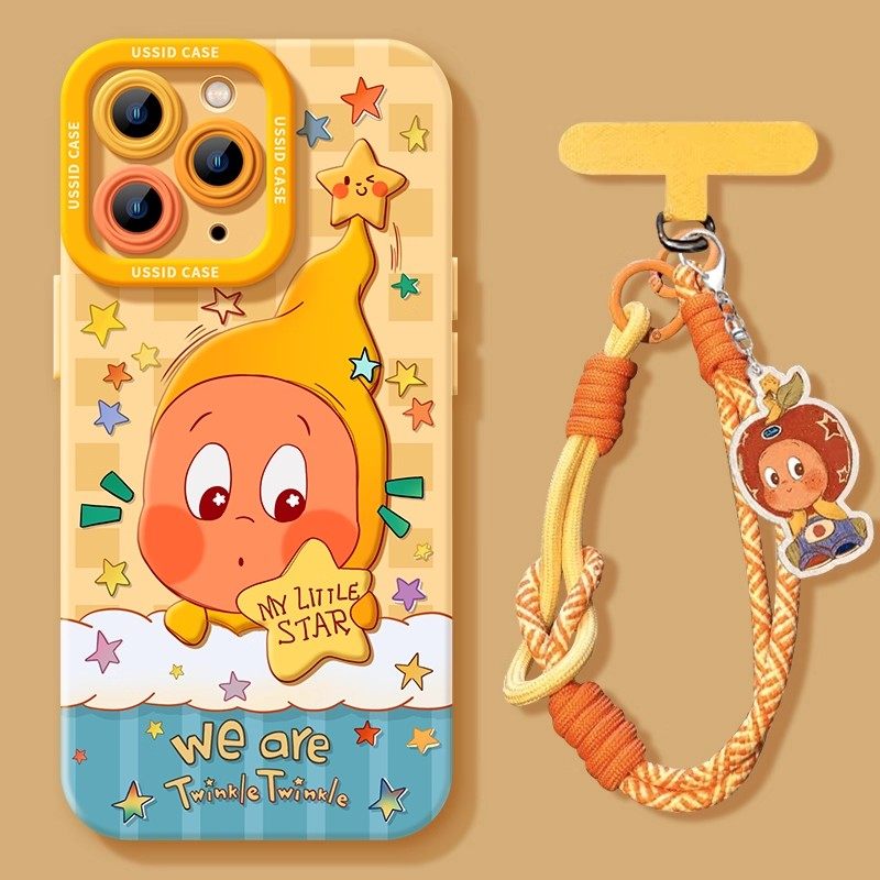 适用苹果16pro手机壳iphone17新款16硅胶17promax带挂绳15星星11爆款12高级感13防摔14可爱16promax套超火女