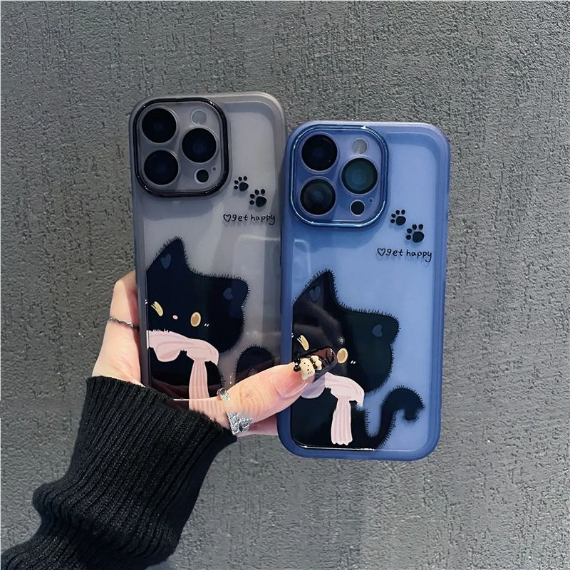 适用iPhone17promax手机壳苹果17可爱猫咪16新款15外壳14情侣12高级感11全包plus小众pm自带镜头膜软硅胶超火