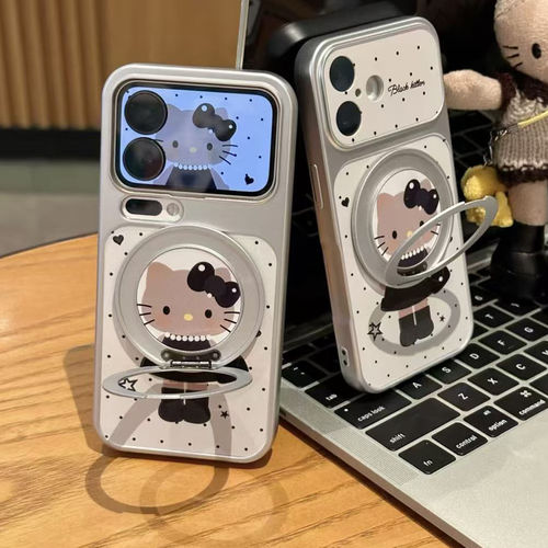 黑皮猫咪适用苹果17promax手机壳新款iPhone17防摔16plus超好看独特15不会撞壳可爱14超火13高级感小众12pm女