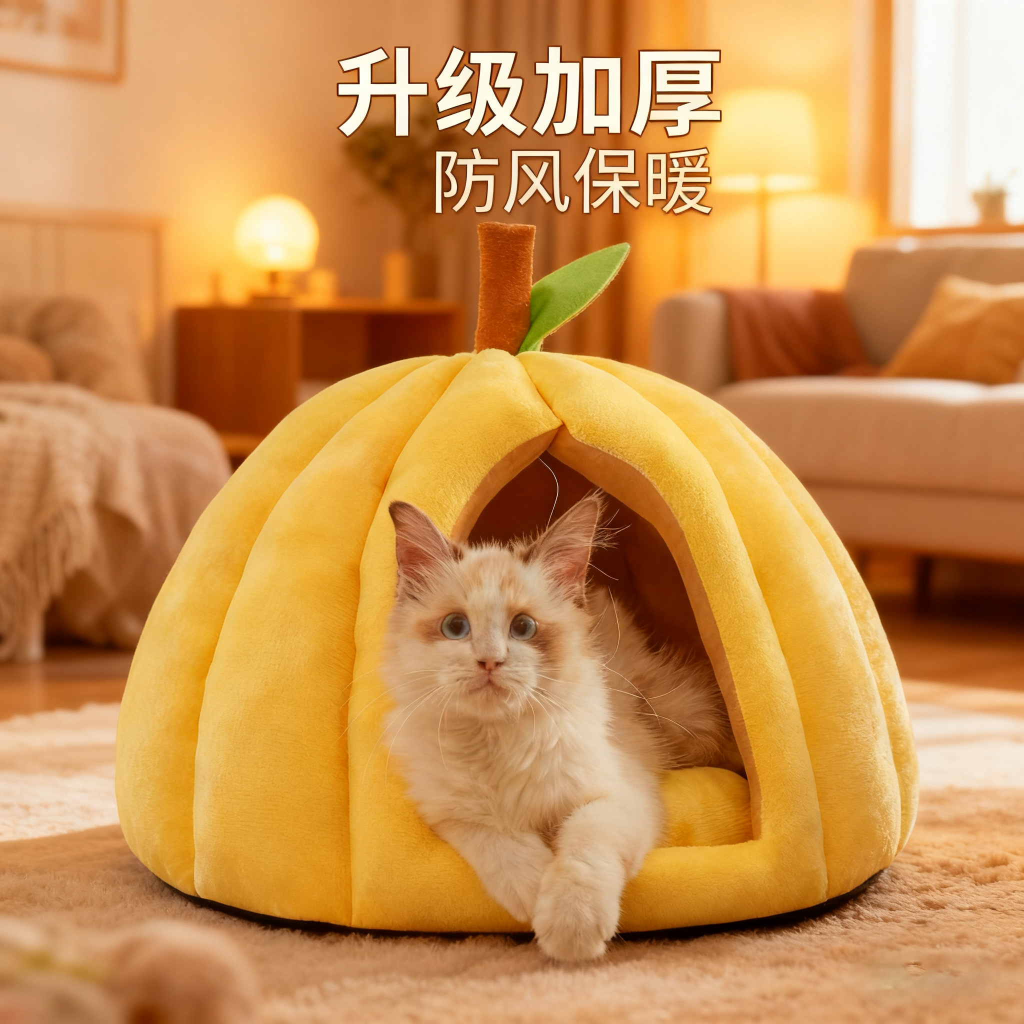 南瓜猫窝四季通用防风保暖