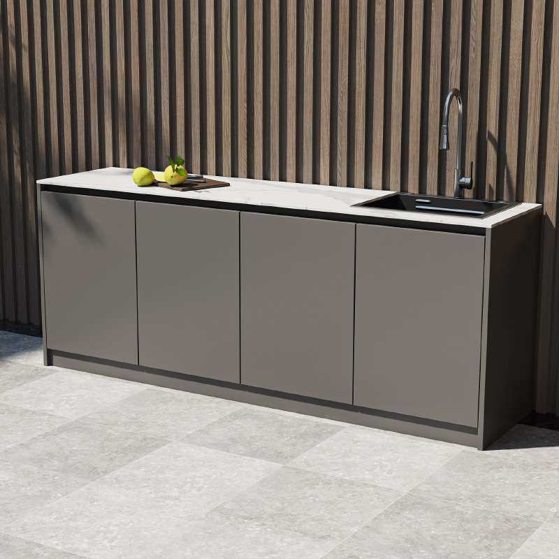 岩板户外操作台庭院水池台盆一体式储物柜花园别墅岛台厨房洗菜槽