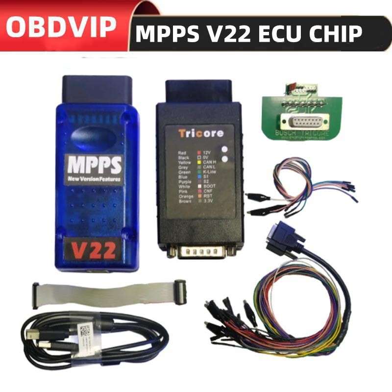 MPPS V22 +Tricore 适配器 ECU Chip工具无限制V22.2.3.5 ECU编程