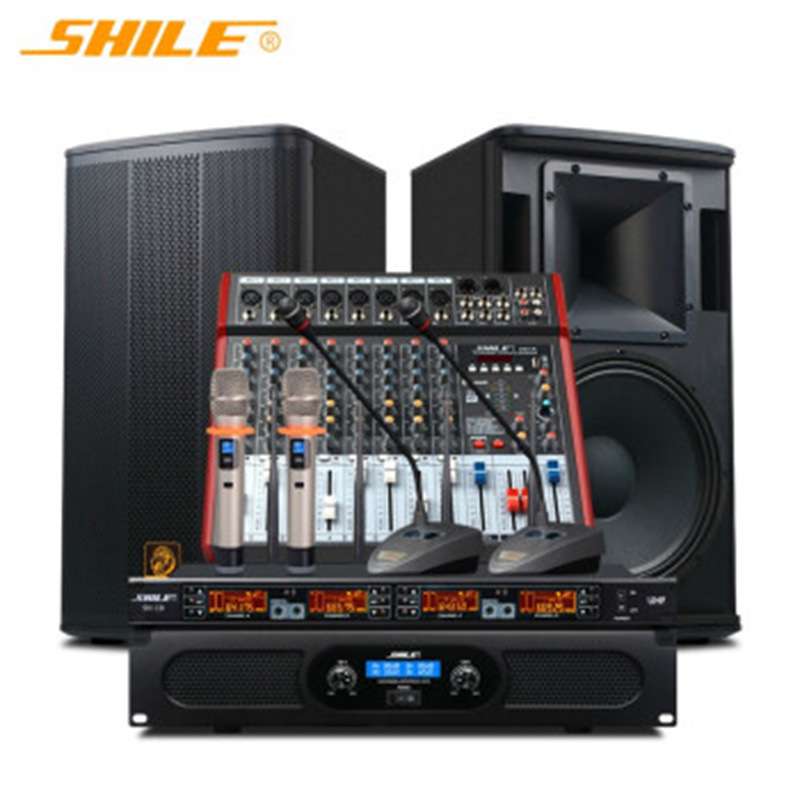 狮乐 AV-2011D/BX-112 专业舞台演出音响12寸会议室音响套装
