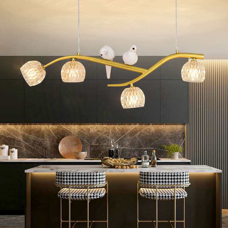 卓迩新款水晶长条餐厅吊灯现代简约多款灯罩创意酒店吧台餐桌灯具