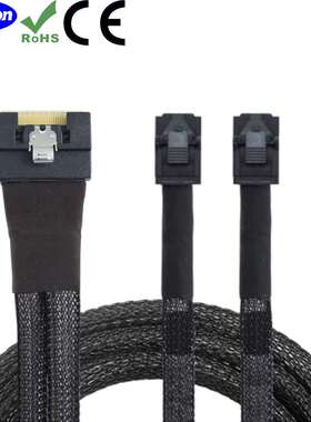 Slimline 8654 8i 74P PCIE4.0 转2个NVME SAS8643服务器连接线