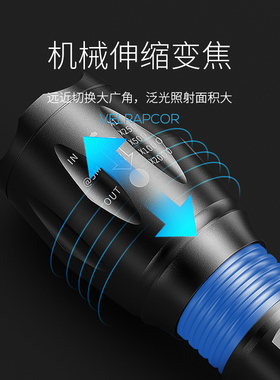 新款蝎子灯超强手电筒395nm紫光灯强光验钞可充电照明鉴定专用灯