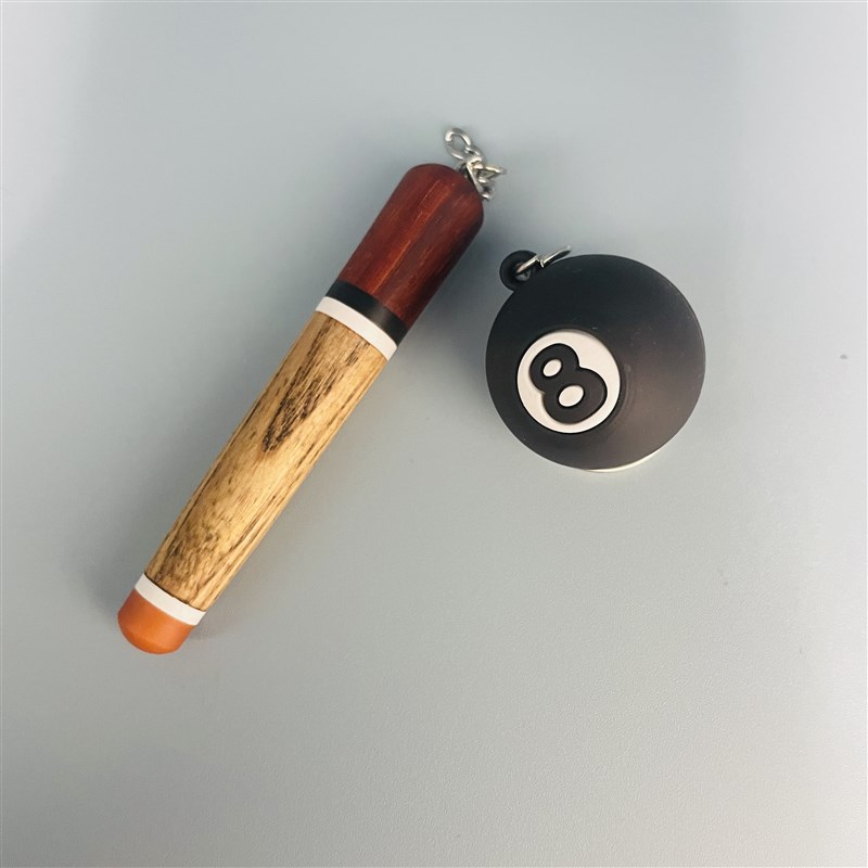 纯手工制作台球杆巧克笔 迷你台球杆钥匙链 巧克粉 台球用品