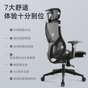 支家1606A人体工学椅电脑椅办公椅舒适久坐老板椅靠背座椅子护腰