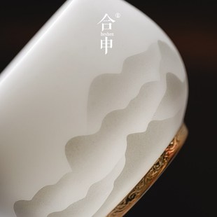 功夫茶具男女送礼物 高端精致杯子羊脂玉瓷茶杯主人杯一对情侣套装