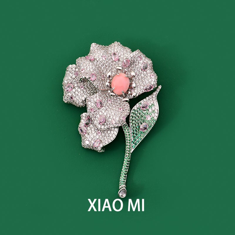 艺术美学高智感鸢尾花胸针女设计师款独特别针珠宝首饰品节日礼物