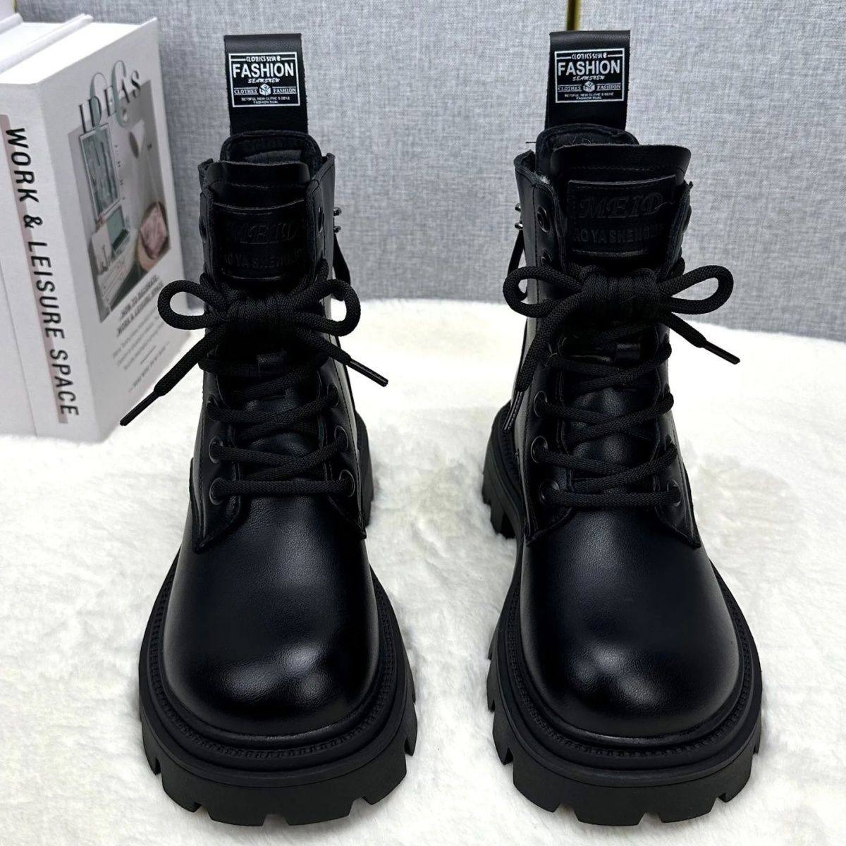 2025秋冬加厚厚底防滑马丁靴女鞋羊毛雪地靴东北加厚新款短靴大码,女鞋,马丁靴,淘宝优惠券,粉丝福利购,淘宝优惠卷