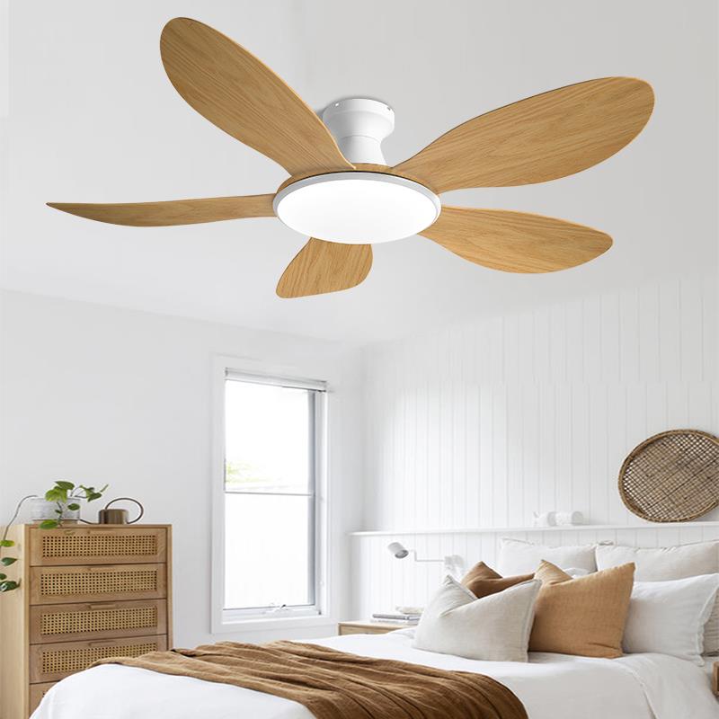 北欧吊扇灯全光谱餐厅客厅风扇灯大风力家用变频卧室电扇一体