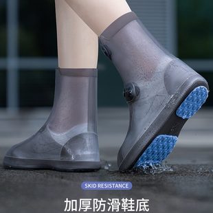 防水防滑水鞋 款 套雨靴儿童雨鞋 男女雨鞋 加厚耐磨硅胶雨天外穿 套鞋