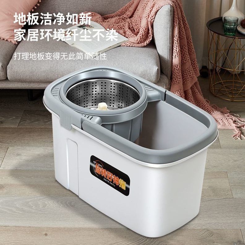 一拖净家用把洗脱一体地托用旋转式套装扦把耐懒人自动水拖把桶脱