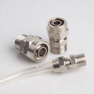 快拧气管0螺纹配件接头1 10直快速接头 2铜 8mm0 气动通6PC4M5带