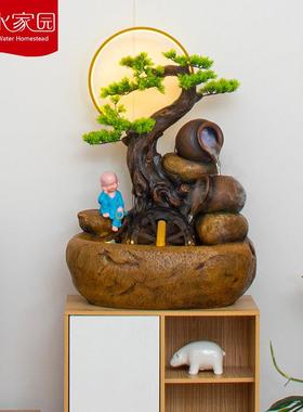 水车流水摆件水轮店铺生财开业送礼室内客厅办公室桌面景观装饰