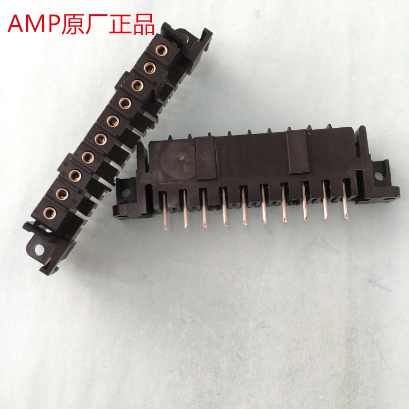 AMP原装207613-7  5.0间距带安装法兰直插板座 可直接拍