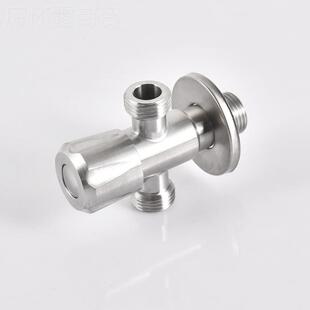 34不锈钢三角阀QXG拉丝马通桶冷热水器三加长止水4分0八开字阀关