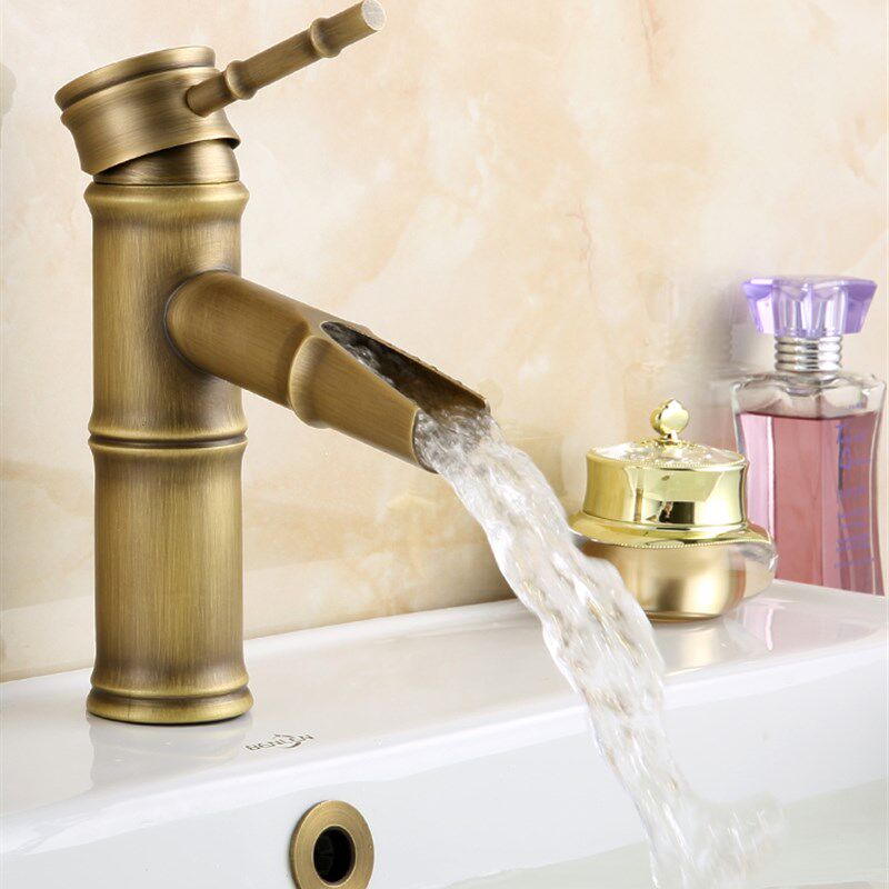 旗舰店仿古龙头 欧式全铜仿古水龙头浴室冷热艺术台盆竹节