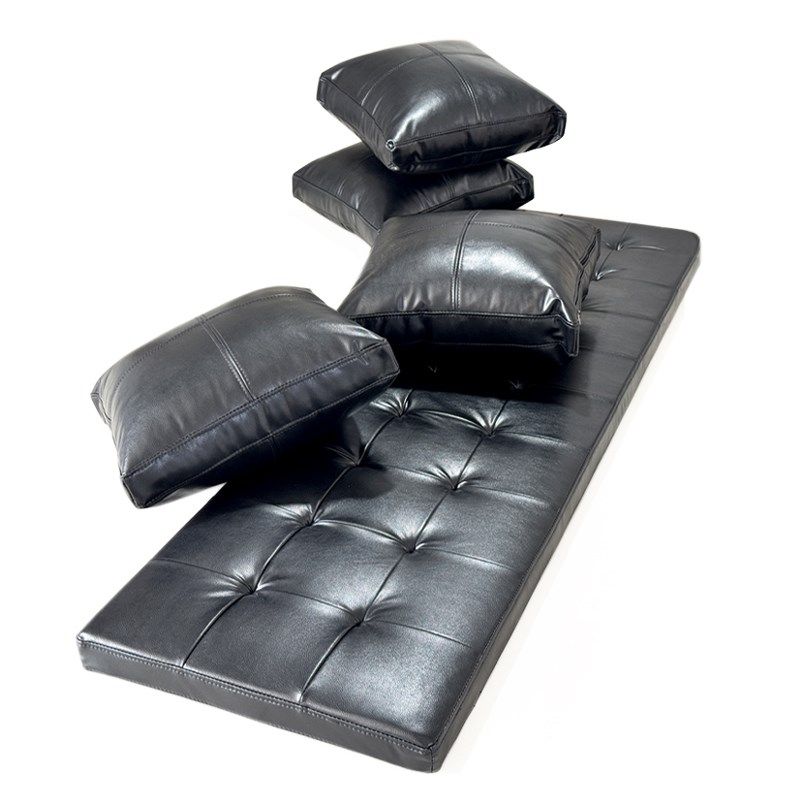 定做中式实木沙发坐垫软包椅子防水皮革座垫飘窗垫手工拉点定制