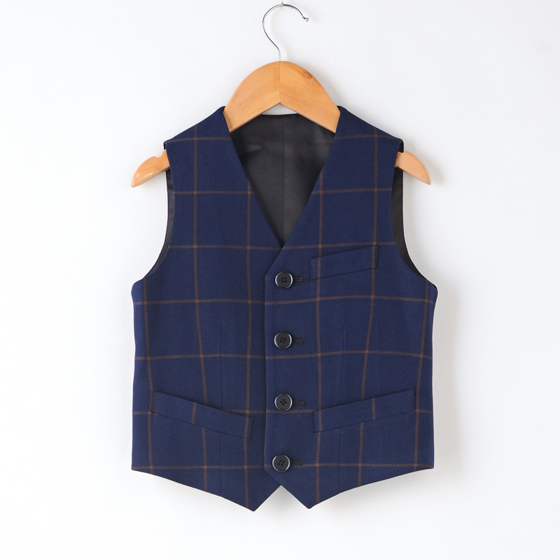 衣诺坊男童礼服西装马甲儿童黑色马夹黑色童装小男孩演出表演服装