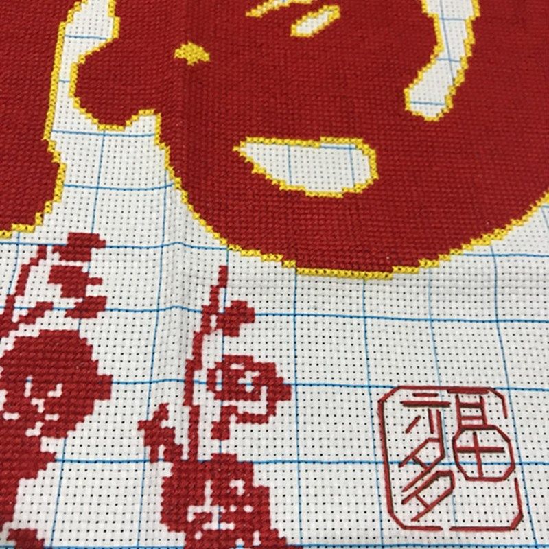 纯手工十字绣成品梅花傲气红福客厅书房毛笔字小幅新款走廊包邮,居家布艺,十字绣成品,淘宝优惠券,粉丝福利购,淘宝优惠卷