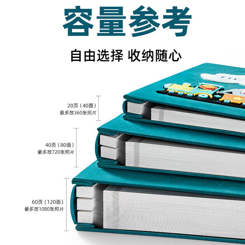 相册本影集diy宝宝成长记录册家庭版大容量手工自粘定制儿童纪念