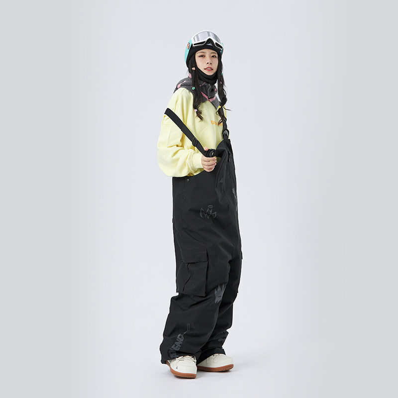 南恩单板滑雪服抱婴袋裤女男款防水加厚潮流冬季保暖宽松连身裤