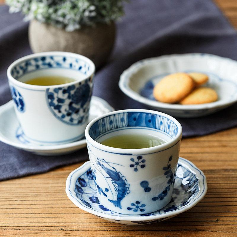蓝凛堂日本进口茶杯和风青花瓷杯子单杯主人杯福字喝茶水杯茶具