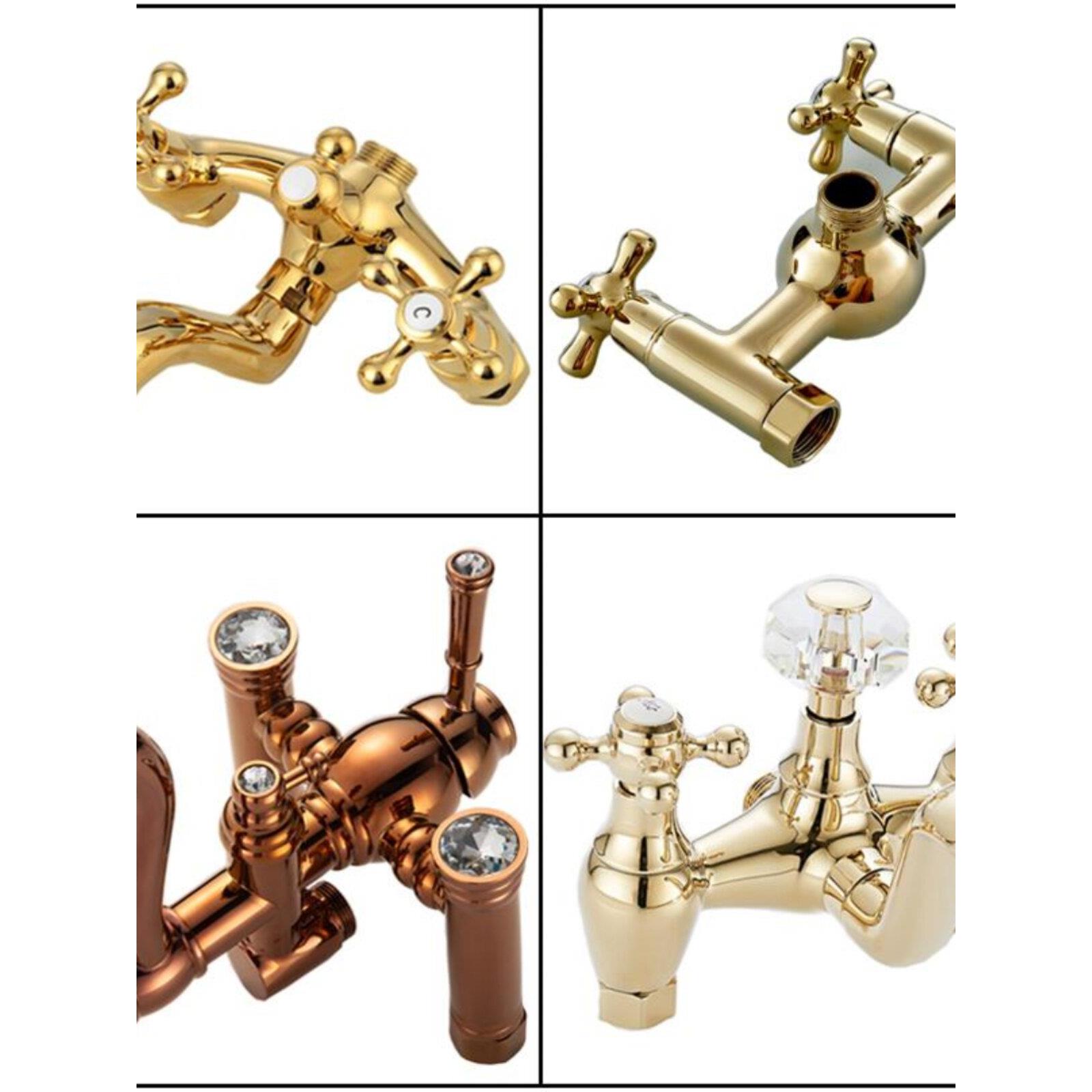 金色淋浴器水龙头冷热花洒主体开关配件淋浴阀混水阀欧式阀门全铜