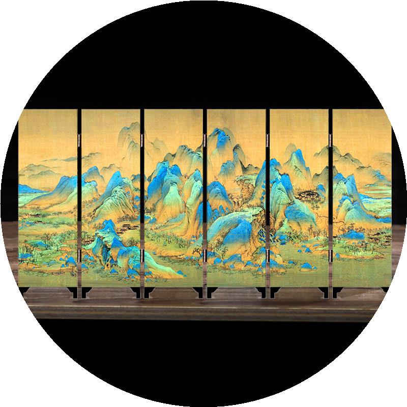 仿古屏风 金陵十二钗中国风特色漆画工艺品摆件 出国送老外礼品