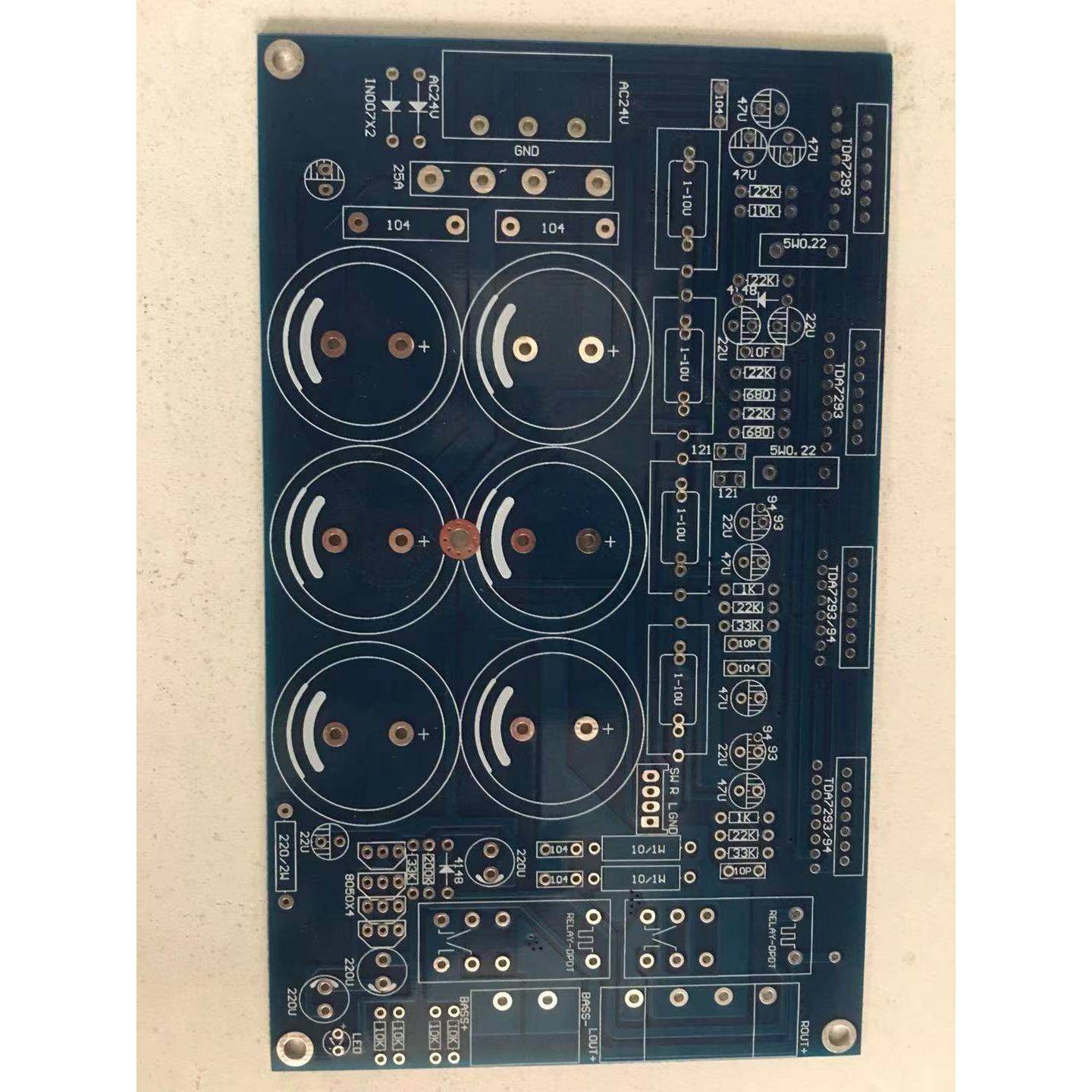 三声道纯后级功放板TDA7293/7294并联版可接4欧姆喇叭 PCB空板