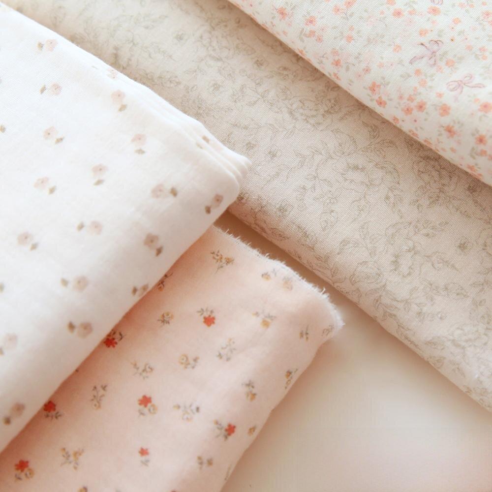 布悟田园风碎花纯棉面料双层纱布手工DIY衣服睡衣服装口水巾布料