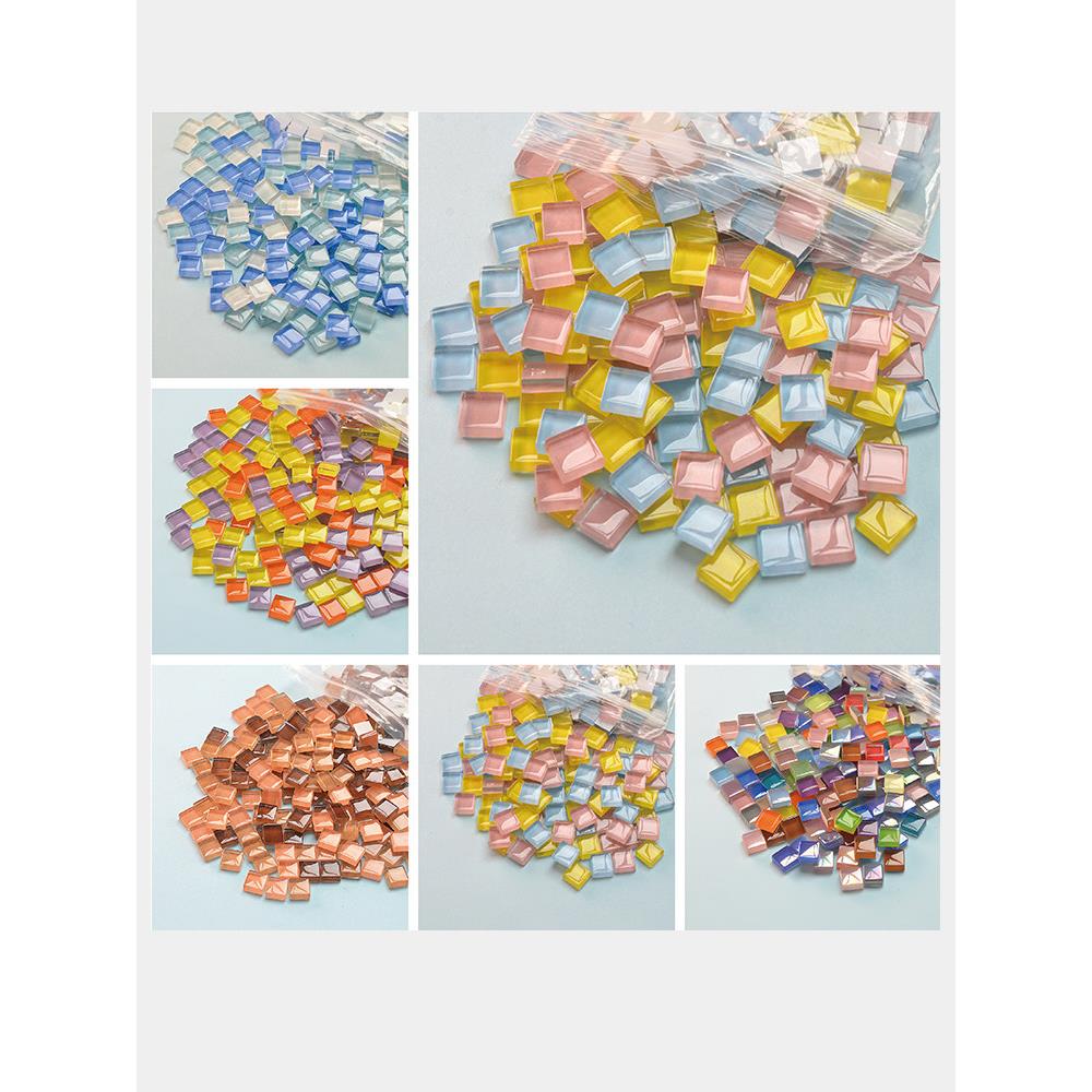彩色马赛克碎片手工DIY异形玻璃片自由石散粒颗粒瓷片小砖材料