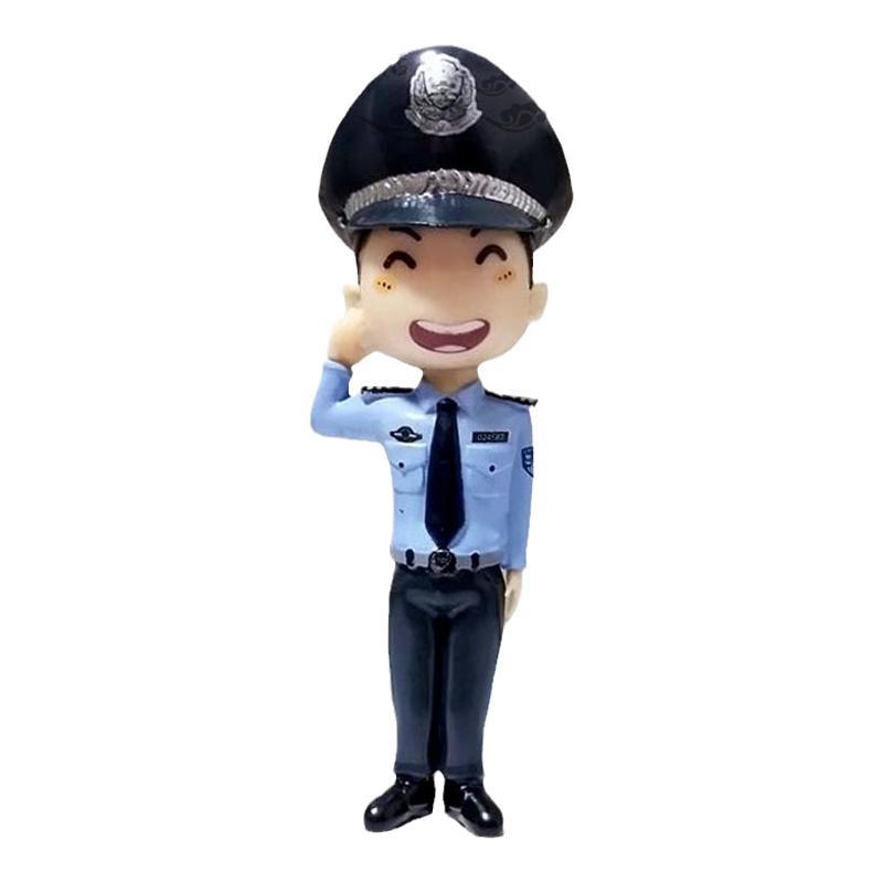 警察手办交警公仔模型人偶玩偶公安礼物卡通玩具汽车车载摆件