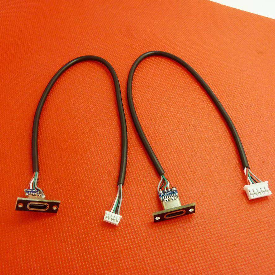 TYPE-C母键线分离模块USB延长线带固定孔type-c母头转2.0*5P端子