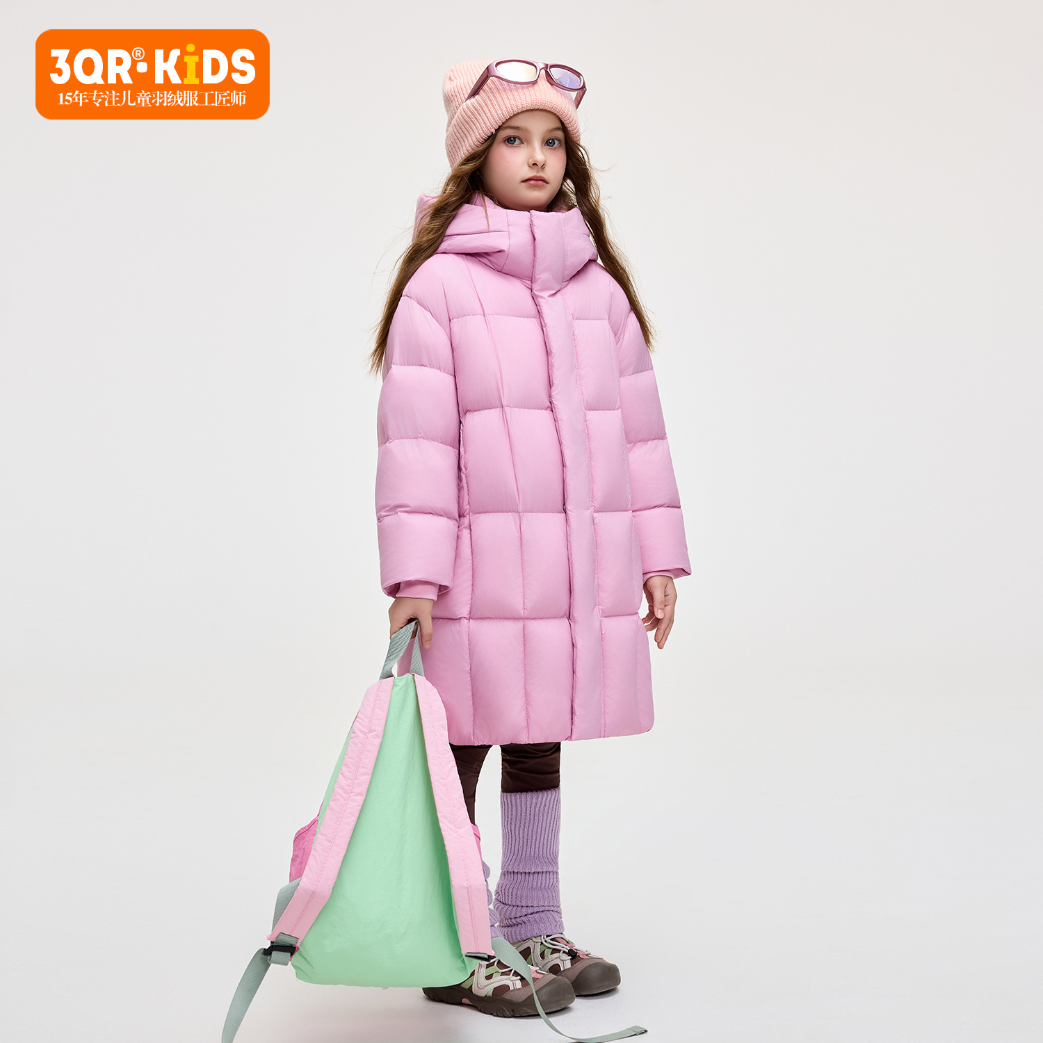 3QR中长款加厚女童羽绒服