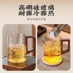 耐高温泡茶杯6只办公室待客喝水杯子 宝选玻璃杯水杯家用套装