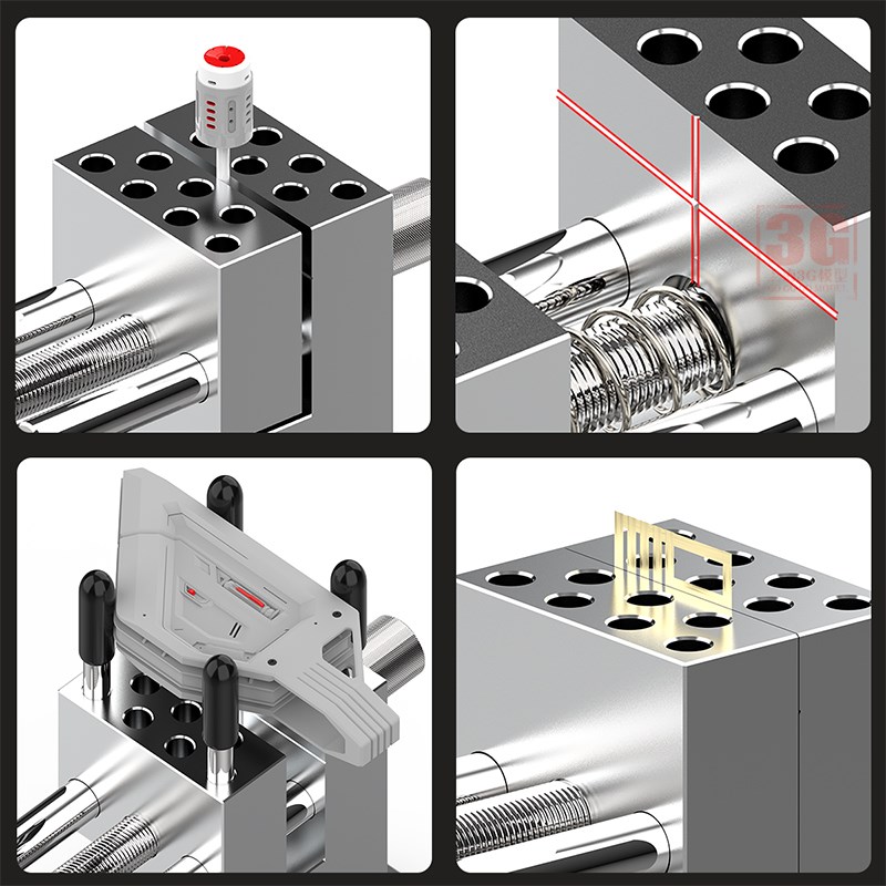 3G模型 MAZHA T0010 模型桌面小台钳 手持/固定2in1附底座