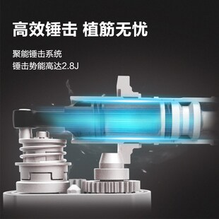 威克士WU389S充电电锤无刷锂电冲击钻两用电捶大功率冲击钻电钻