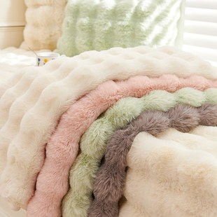 网红兔兔绒冬季飘窗垫窗台垫2023新款主卧室毛绒阳台垫子坐垫定制