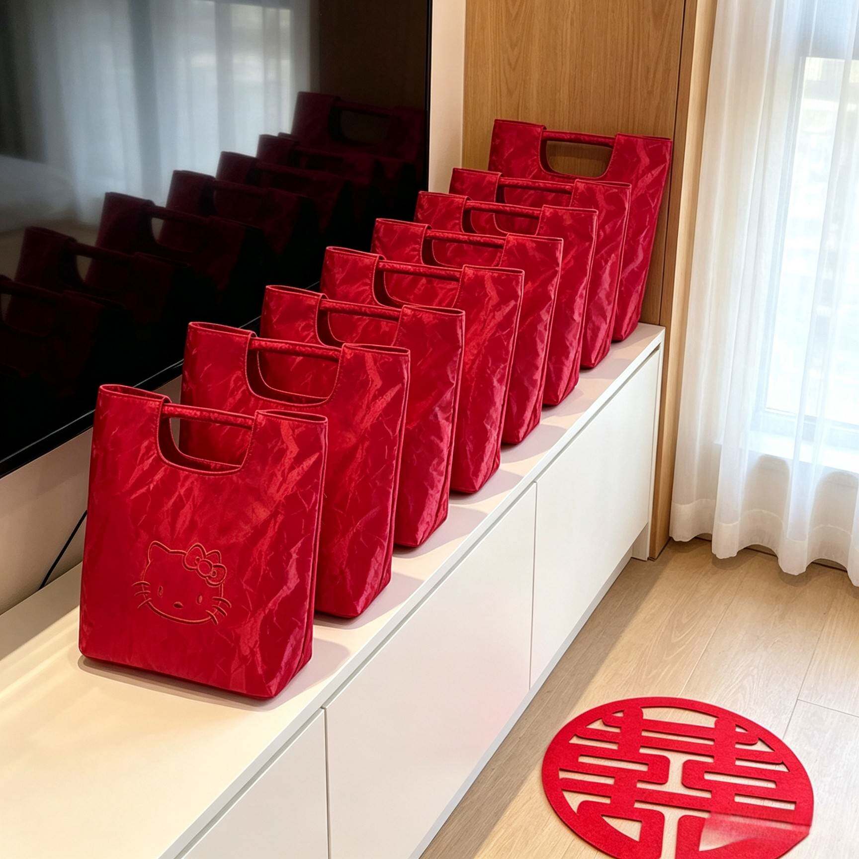 订婚结婚喜糖袋伴娘伴手礼手提袋精美高级感刺绣手提包女士手拎包